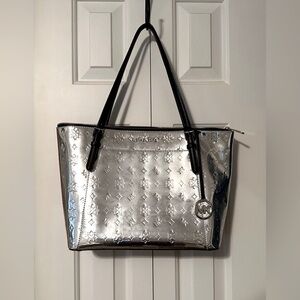 Michael Kors Silver Metallic Tote